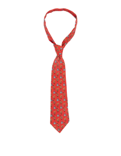 Hermes Floral Print Tie, Silk, Red, 7484IA, 3*